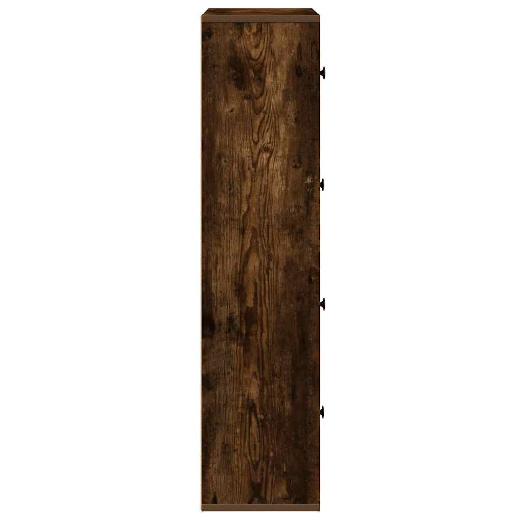 Bibliothèque chêne fumé 60x24x101,5 cm bois d'ingénierie - XIOS