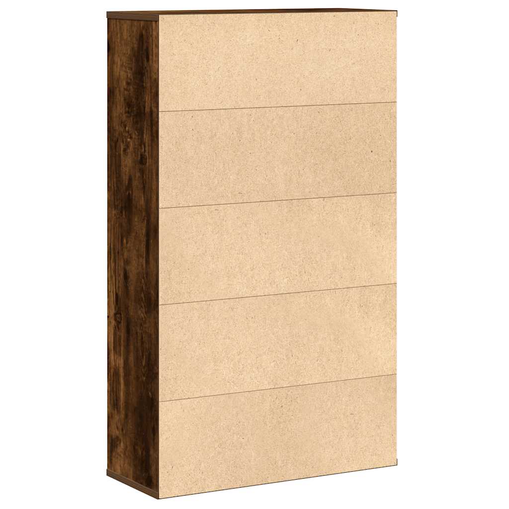 Bibliothèque chêne fumé 60x24x101,5 cm bois d'ingénierie - XIOS