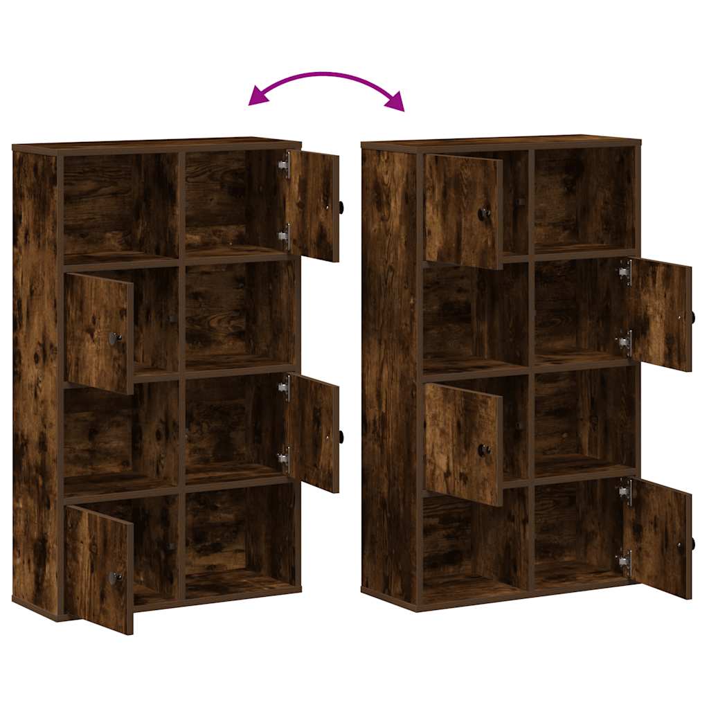 Bibliothèque chêne fumé 60x24x101,5 cm bois d'ingénierie - XIOS