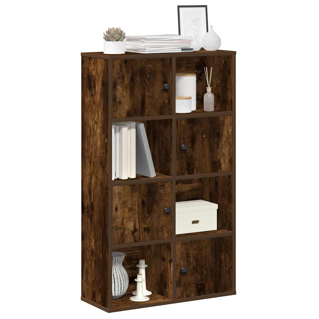 Bibliothèque chêne fumé 60x24x101,5 cm bois d'ingénierie - XIOS