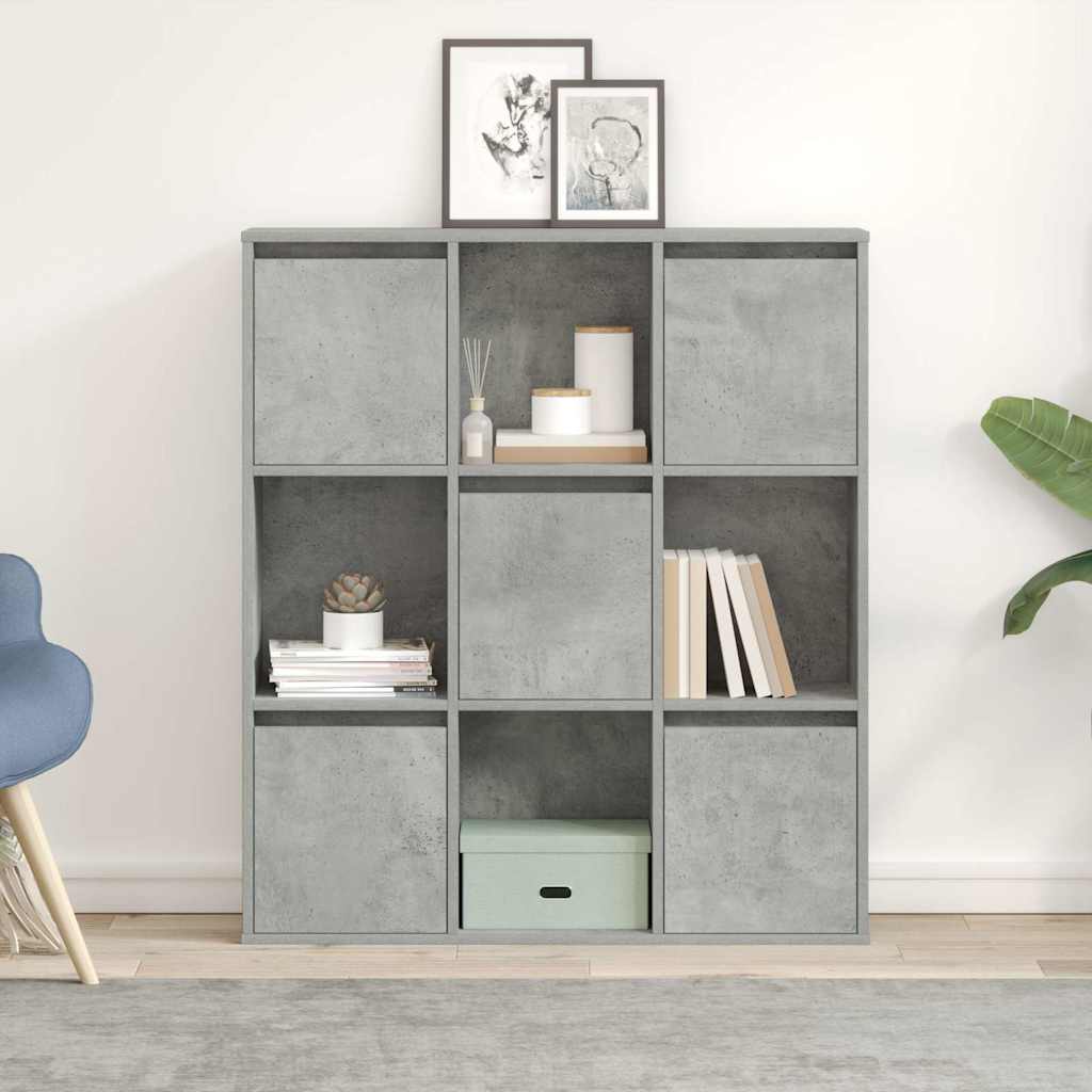 Bibliothèque gris béton 89x24x101,5 cm bois d'ingénierie - XIOS