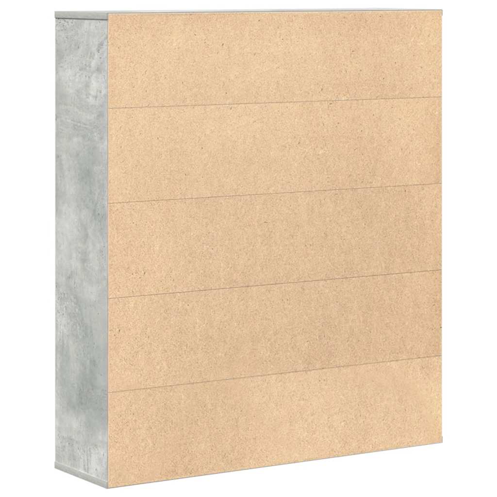Bibliothèque gris béton 89x24x101,5 cm bois d'ingénierie - XIOS