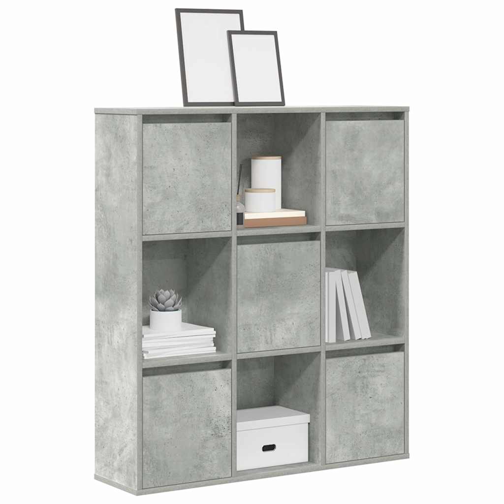 Bibliothèque gris béton 89x24x101,5 cm bois d'ingénierie - XIOS