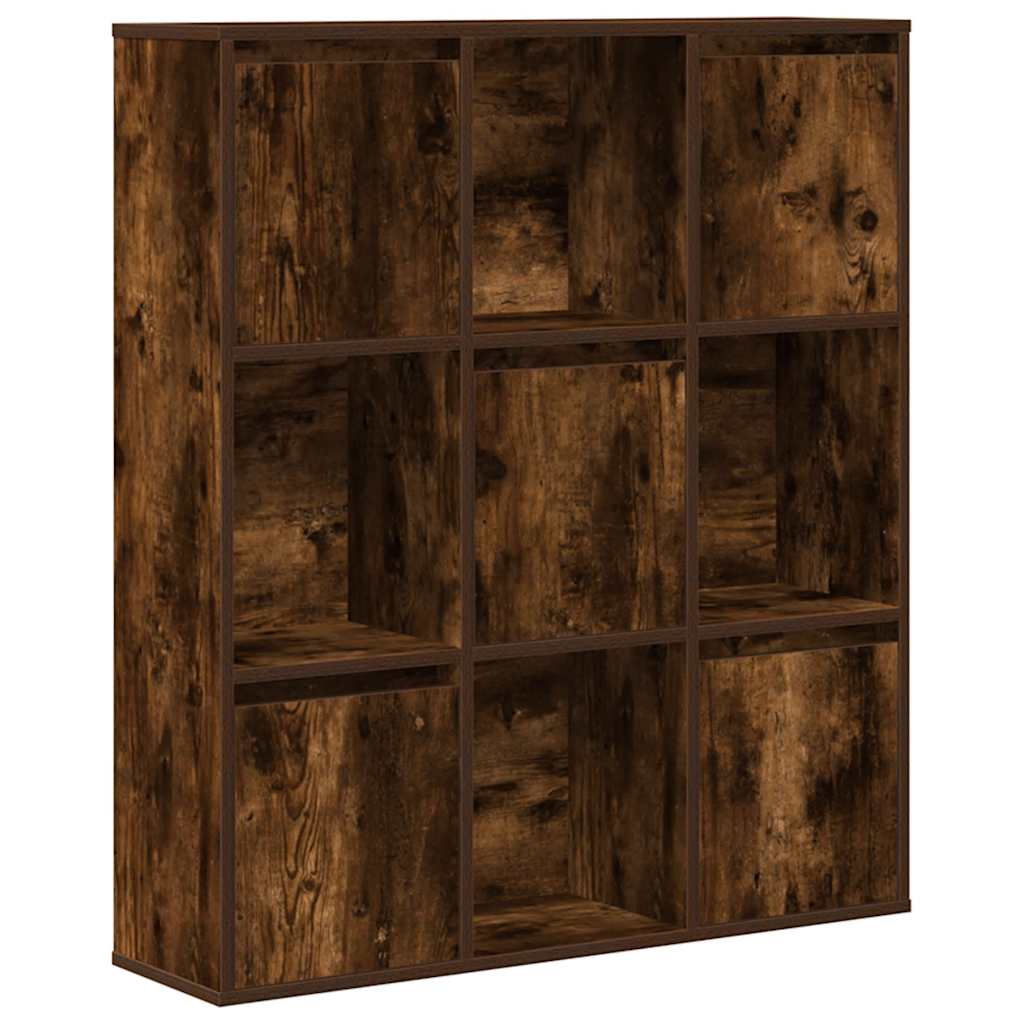 Bibliothèque chêne fumé 89x24x101,5 cm bois d'ingénierie - XIOS