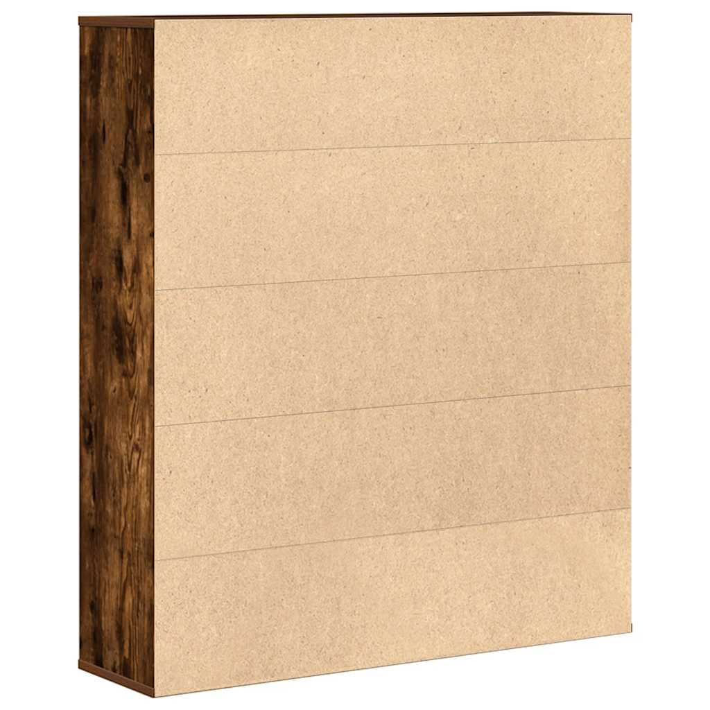 Bibliothèque chêne fumé 89x24x101,5 cm bois d'ingénierie - XIOS