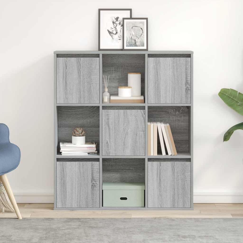 Bibliothèque sonoma gris 89x24x101,5 cm bois d'ingénierie - XIOS