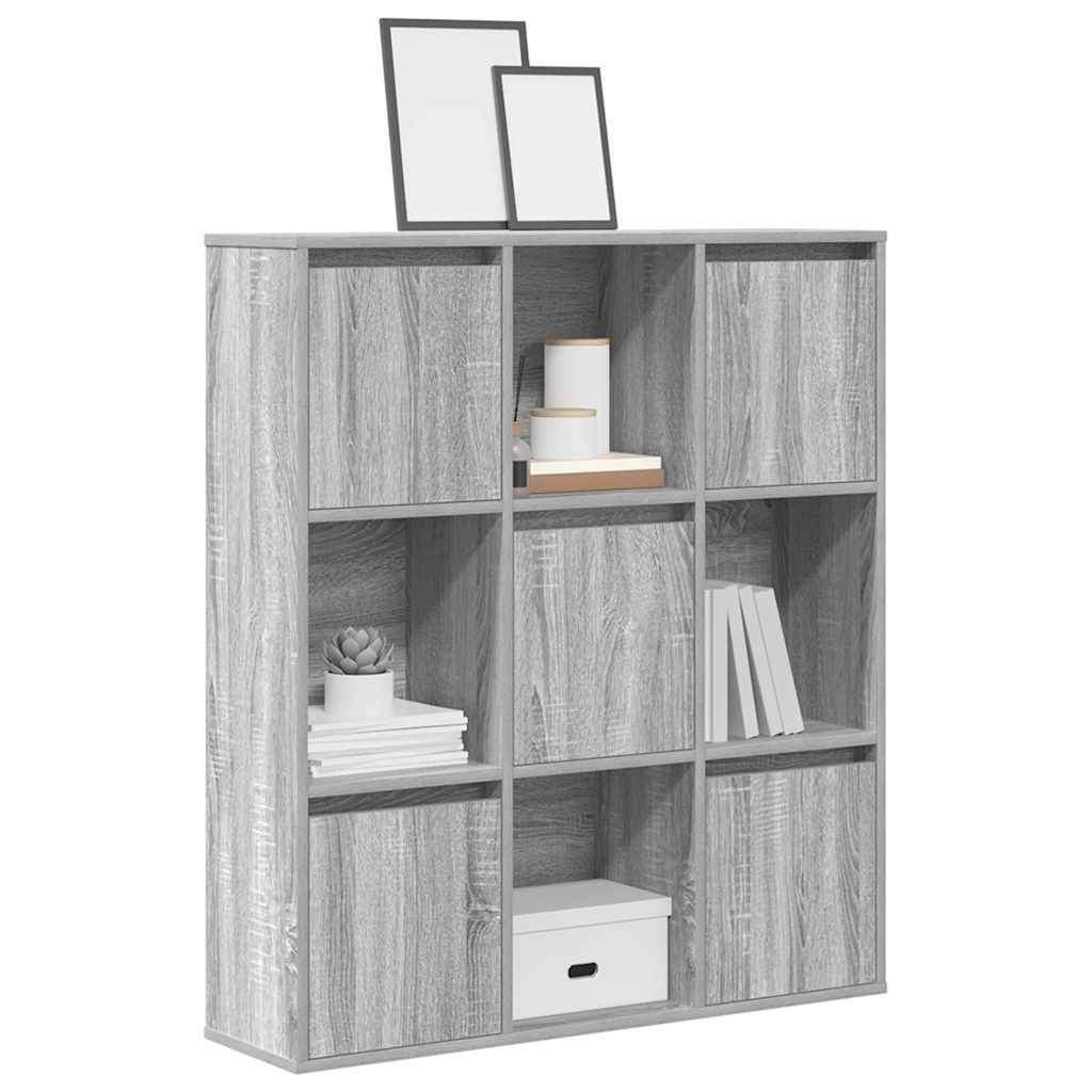 Bibliothèque sonoma gris 89x24x101,5 cm bois d'ingénierie - XIOS