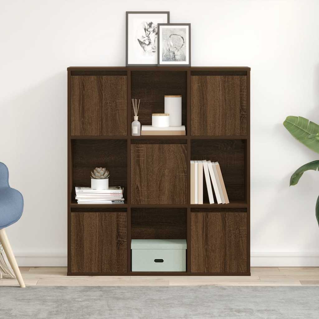 Bibliothèque chêne marron 89x24x101,5 cm bois d'ingénierie - XIOS