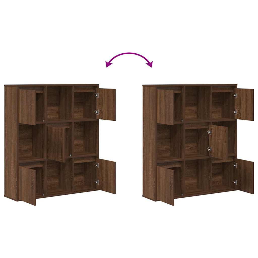Bibliothèque chêne marron 89x24x101,5 cm bois d'ingénierie - XIOS