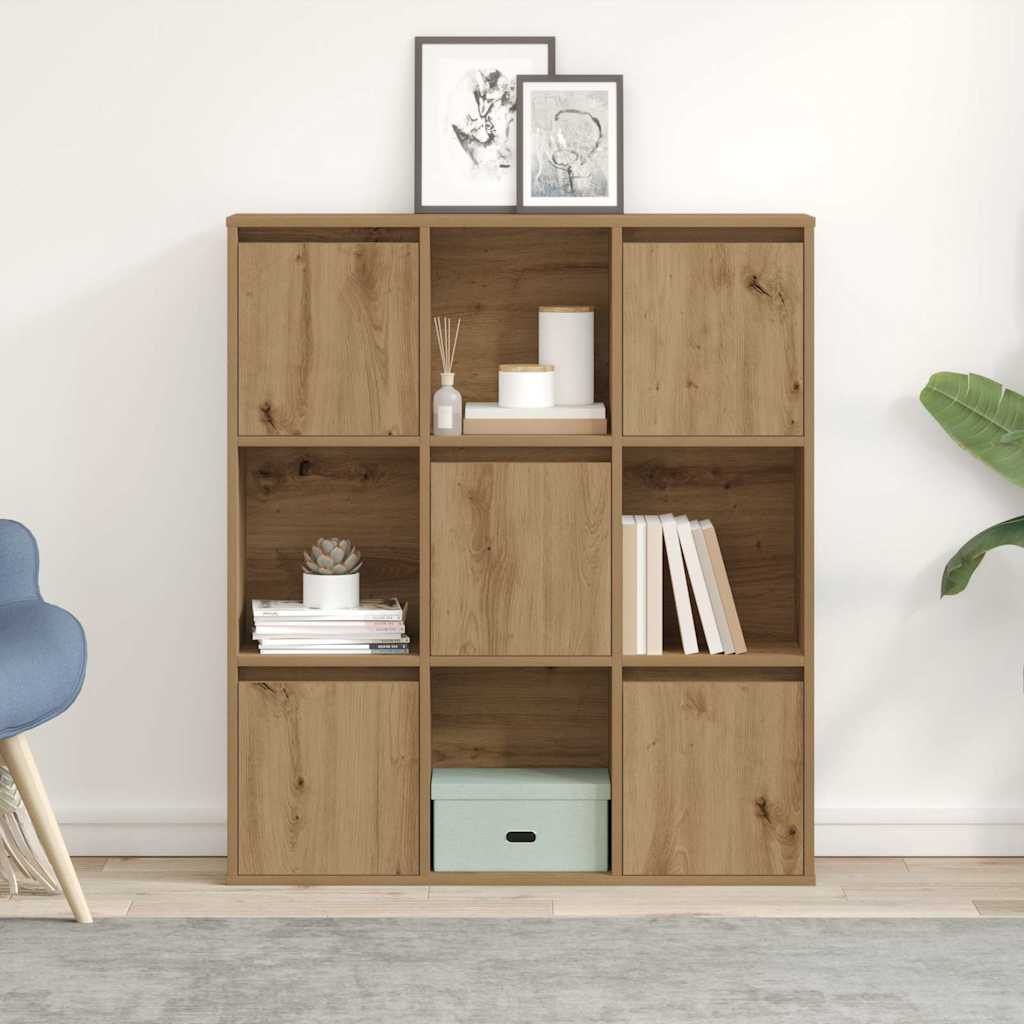 Bibliothèque chêne artisanal 89x24x101,5 cm bois d'ingénierie - XIOS
