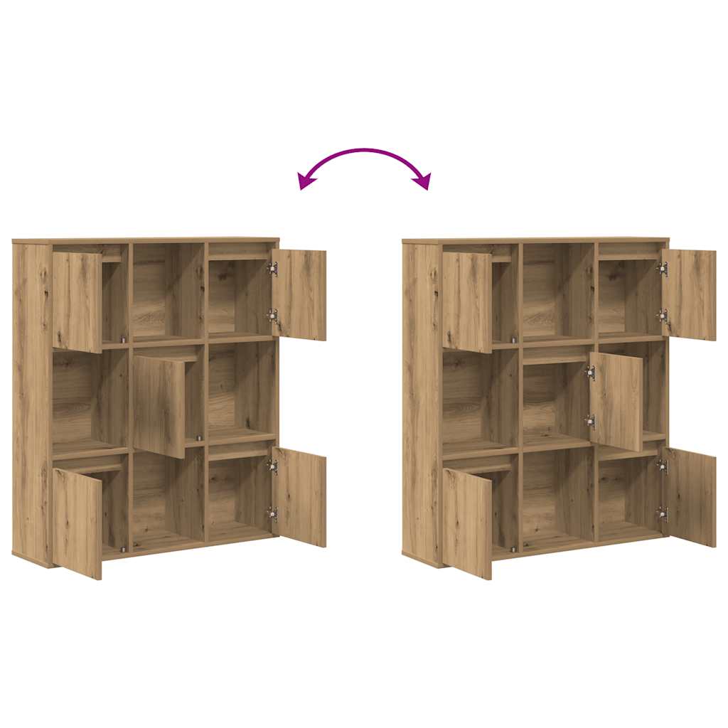 Bibliothèque chêne artisanal 89x24x101,5 cm bois d'ingénierie - XIOS