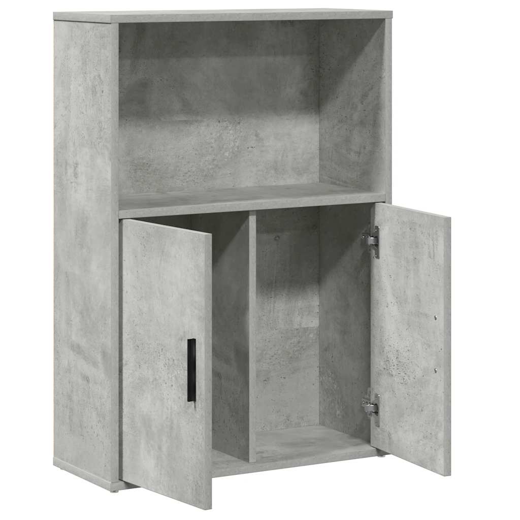 Bibliothèque gris béton 60x24x85 cm bois d'ingénierie - XIOS