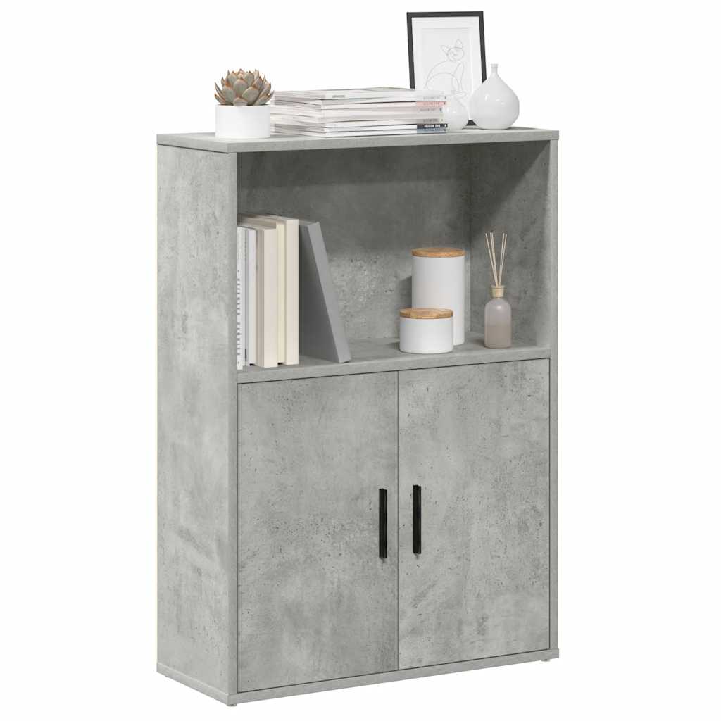 Bibliothèque gris béton 60x24x85 cm bois d'ingénierie - XIOS
