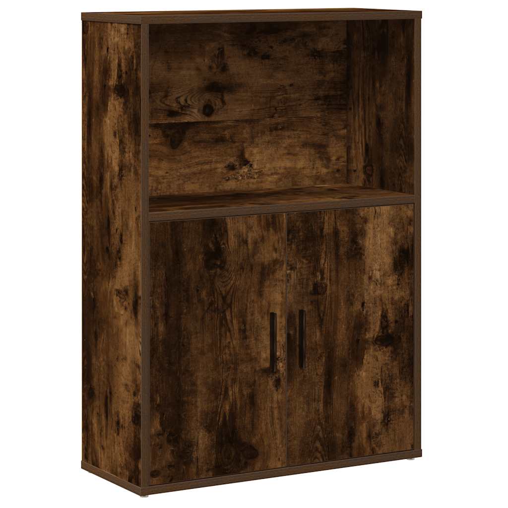 Bibliothèque chêne fumé 60x24x85 cm bois d'ingénierie