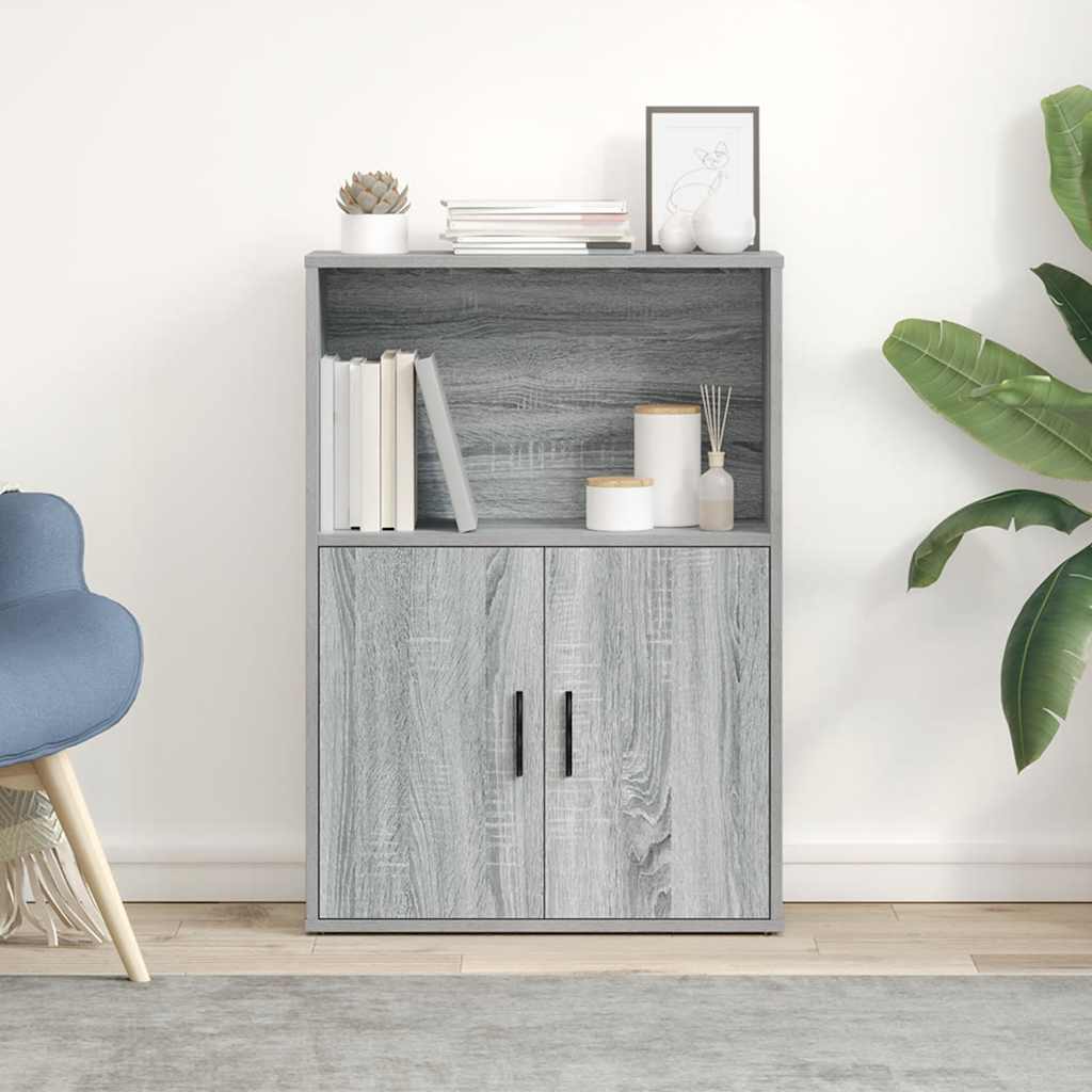 Bibliothèque sonoma gris 60x24x85 cm bois d'ingénierie - XIOS
