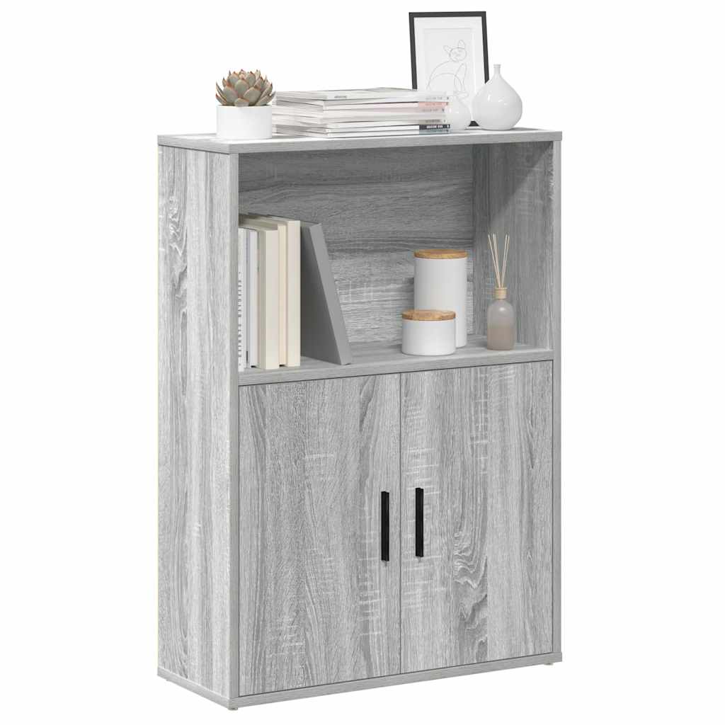 Bibliothèque sonoma gris 60x24x85 cm bois d'ingénierie - XIOS