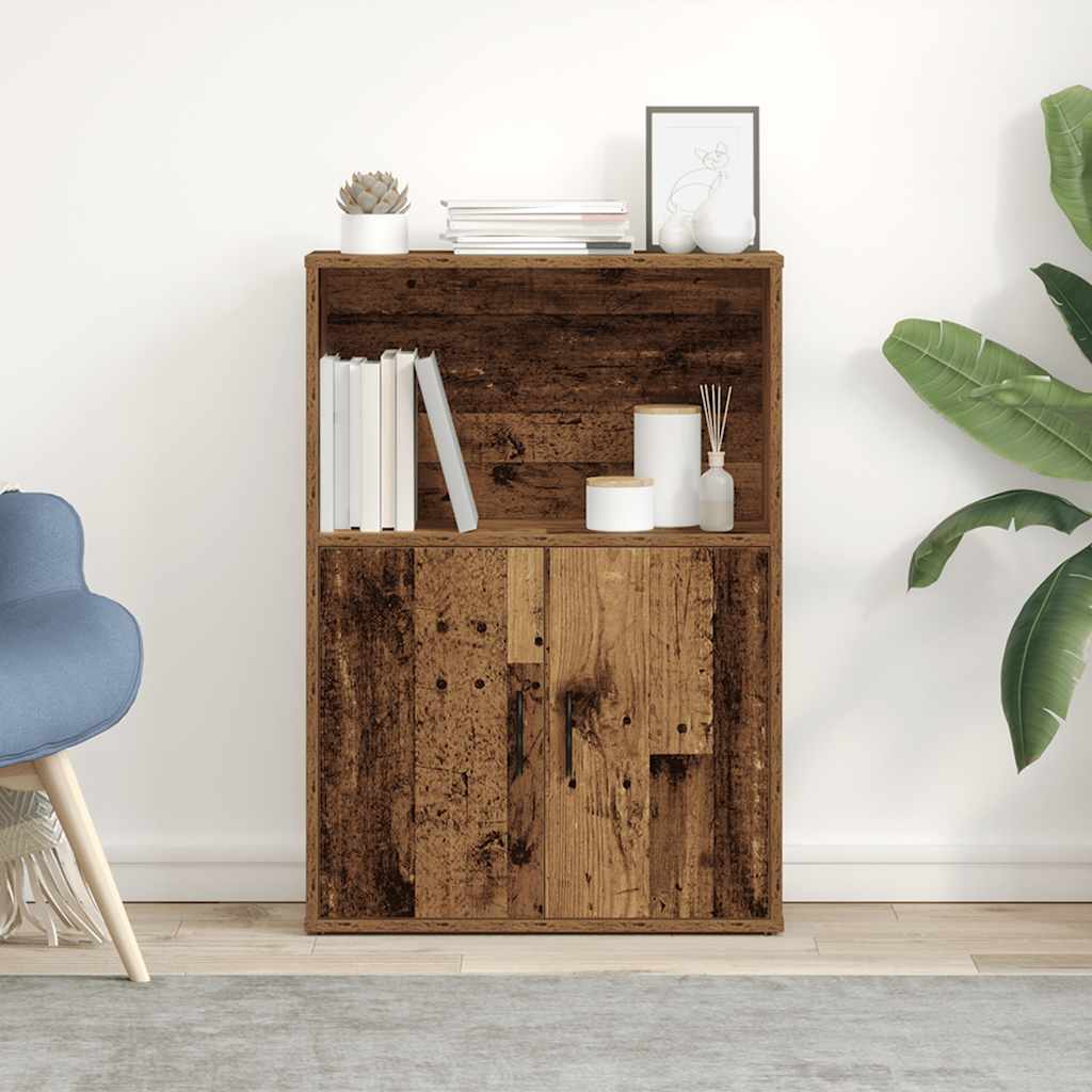 Bibliothèque vieux bois 60x24x85 cm bois d'ingénierie - XIOS