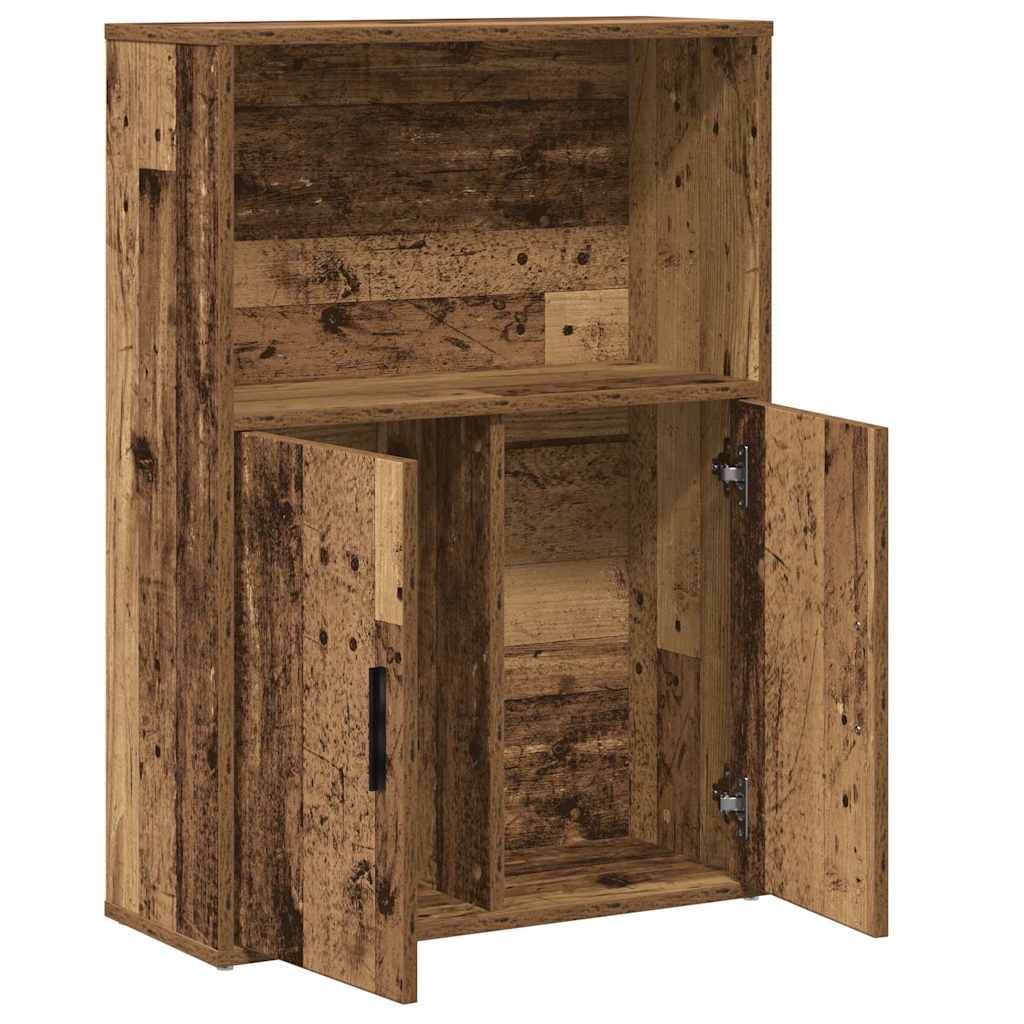 Bibliothèque vieux bois 60x24x85 cm bois d'ingénierie - XIOS