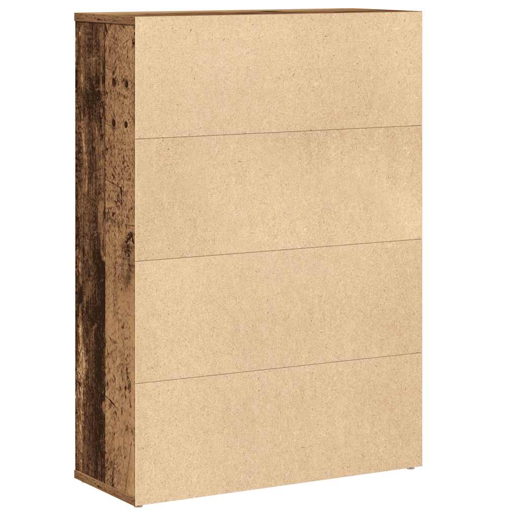 Bibliothèque vieux bois 60x24x85 cm bois d'ingénierie - XIOS