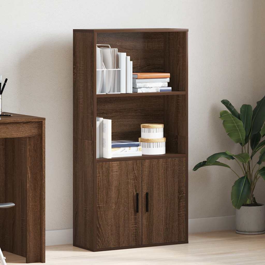 Bibliothèque chêne marron 60x24x120 cm bois d'ingénierie - XIOS