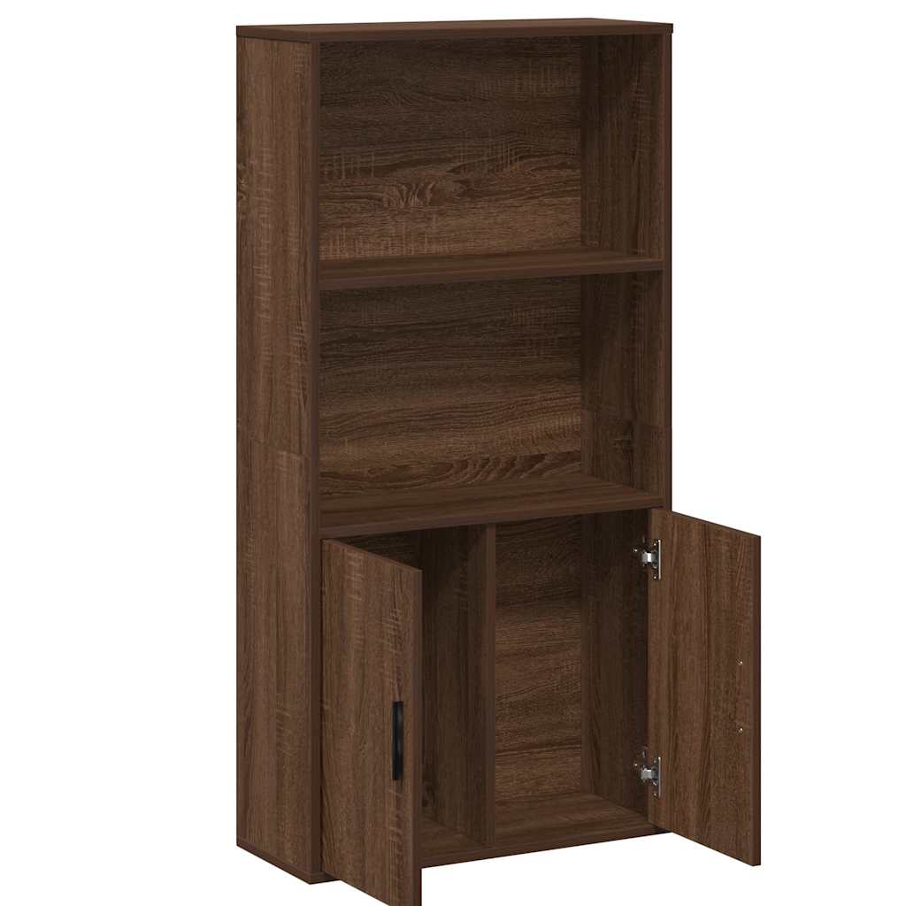 Bibliothèque chêne marron 60x24x120 cm bois d'ingénierie - XIOS