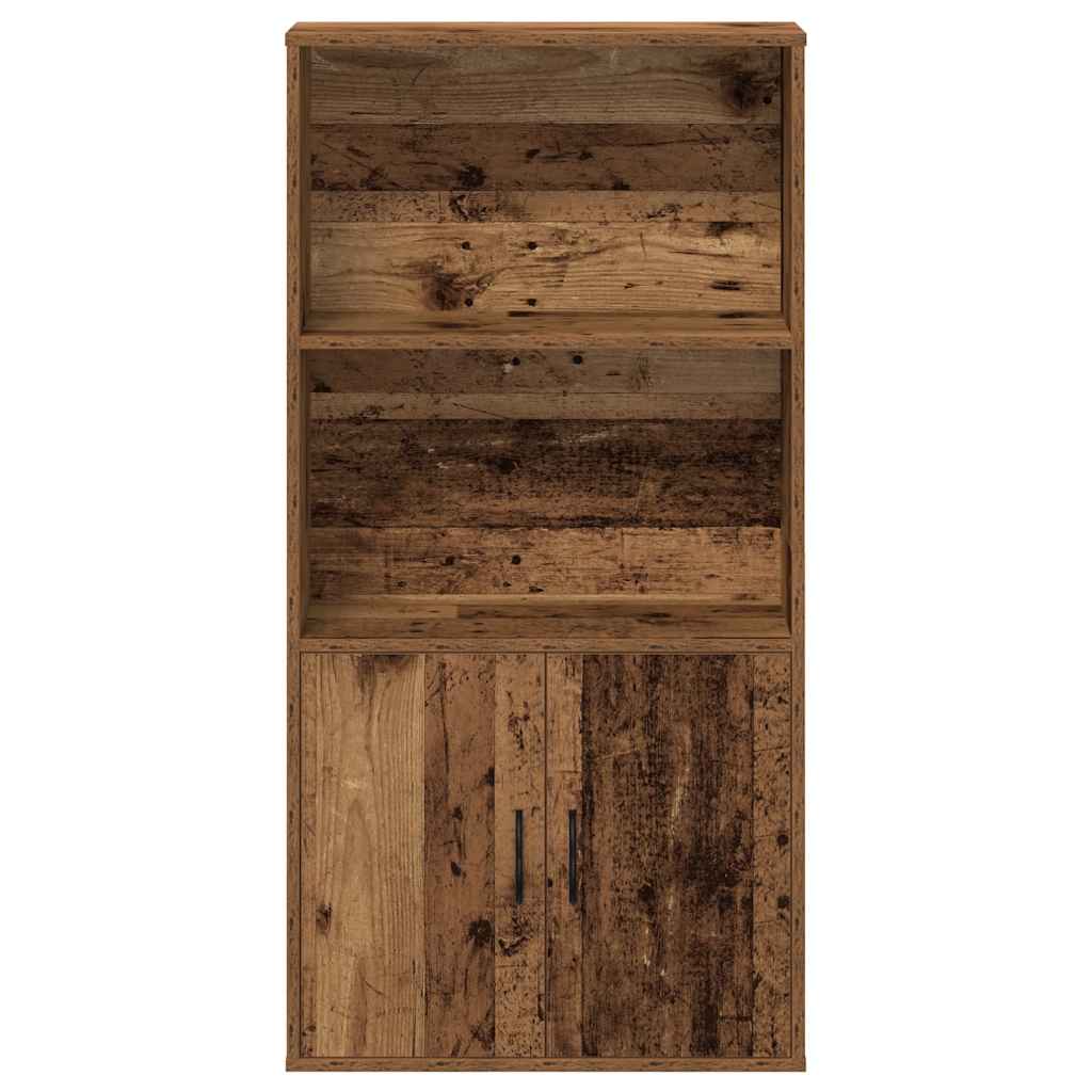Bibliothèque vieux bois 60x24x120 cm bois d'ingénierie - XIOS