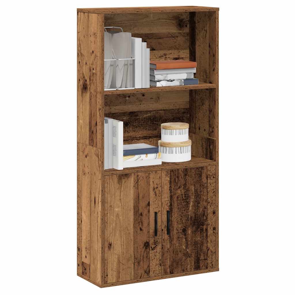 Bibliothèque vieux bois 60x24x120 cm bois d'ingénierie - XIOS