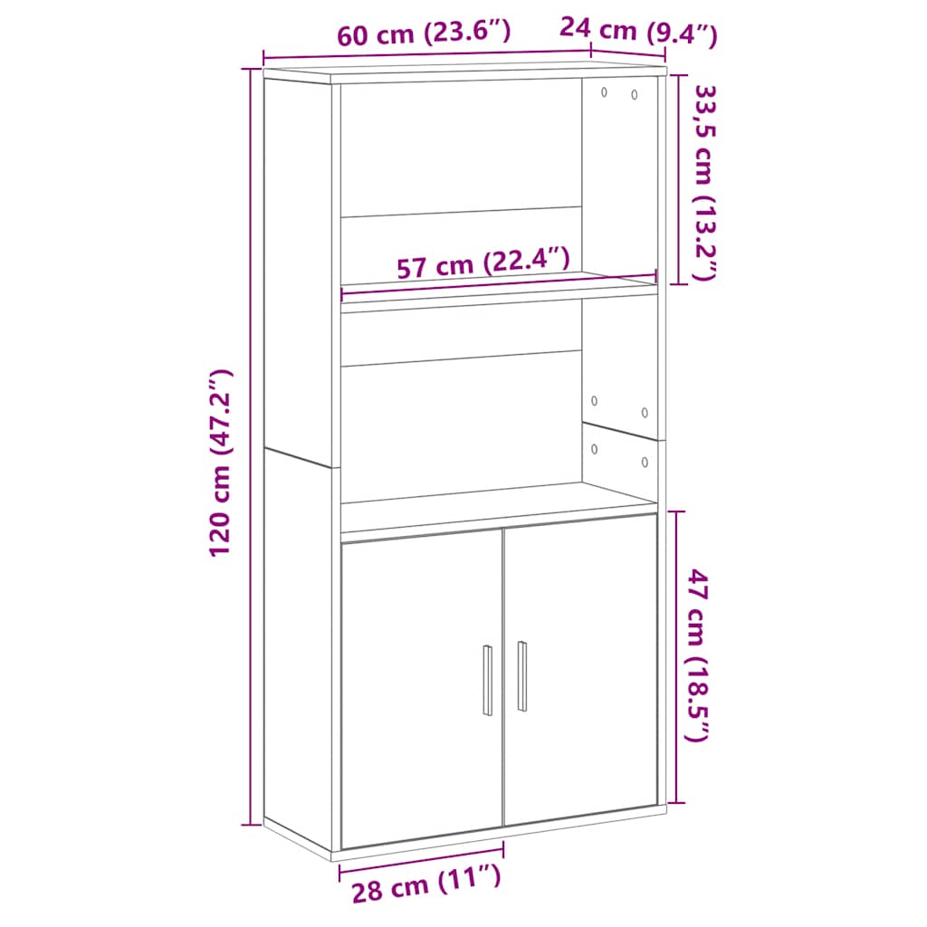 Bibliothèque chêne artisanal 60x24x120 cm bois d'ingénierie - XIOS
