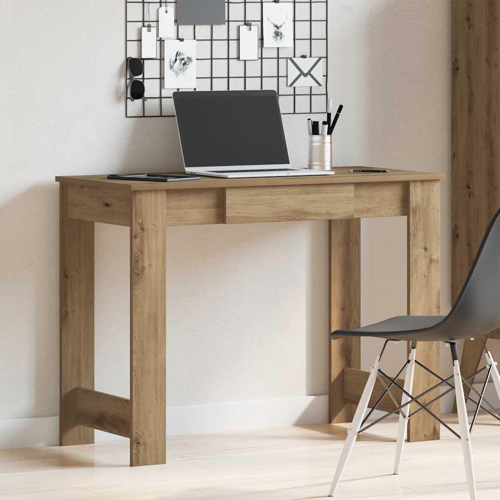 Bureau chêne artisanal 100x45x75 cm bois d'ingénierie - XIOS