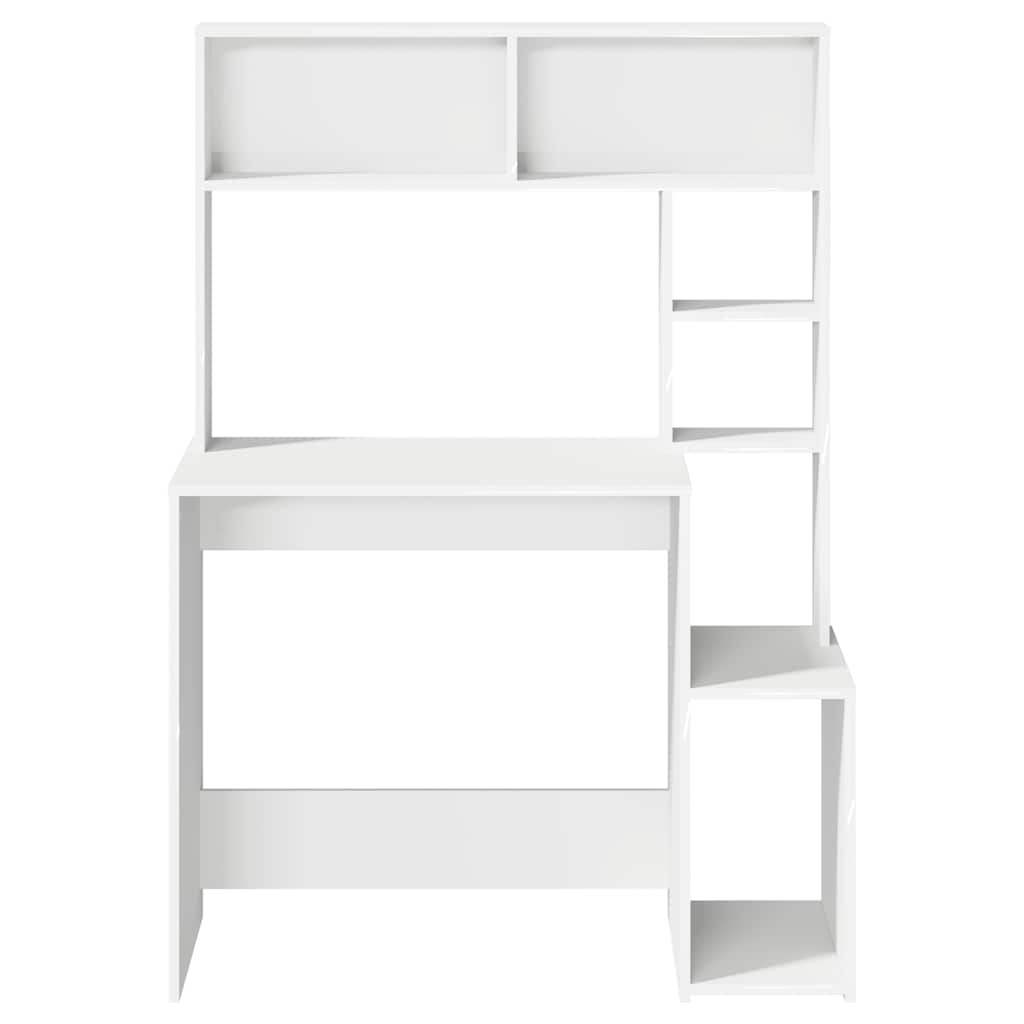 Bureau avec étagères blanc 100x45x140 cm bois d'ingénierie - XIOS