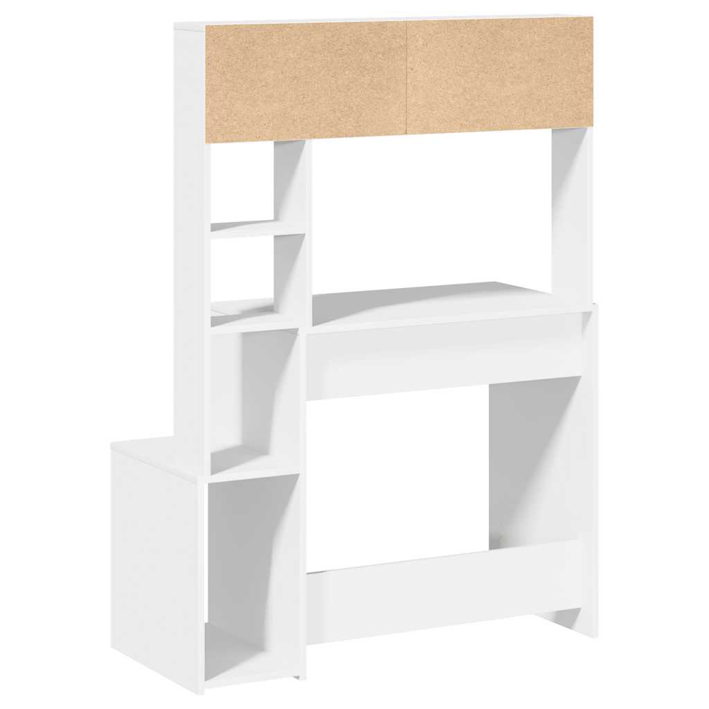 Bureau avec étagères blanc 100x45x140 cm bois d'ingénierie - XIOS