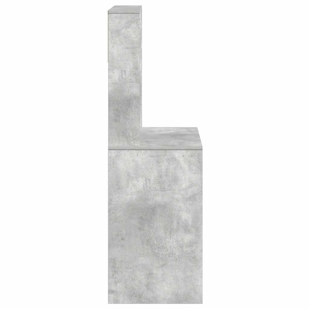 Bureau avec étagères gris béton 100x45x140 cm bois d'ingénierie - XIOS