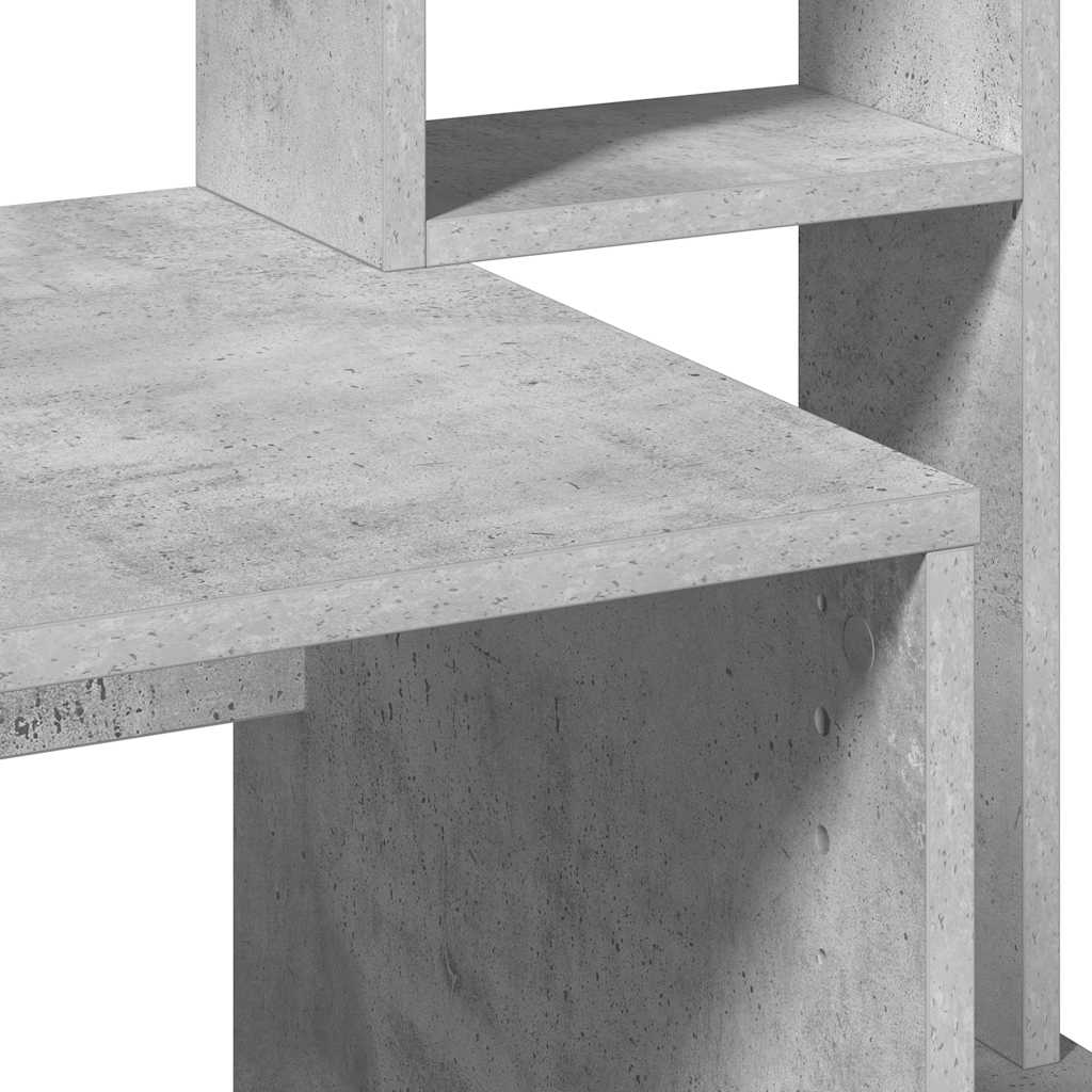 Bureau avec étagères gris béton 100x45x140 cm bois d'ingénierie - XIOS