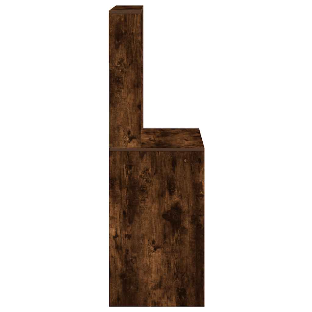 Bureau avec étagères chêne fumé 100x45x140 cm bois d'ingénierie - XIOS