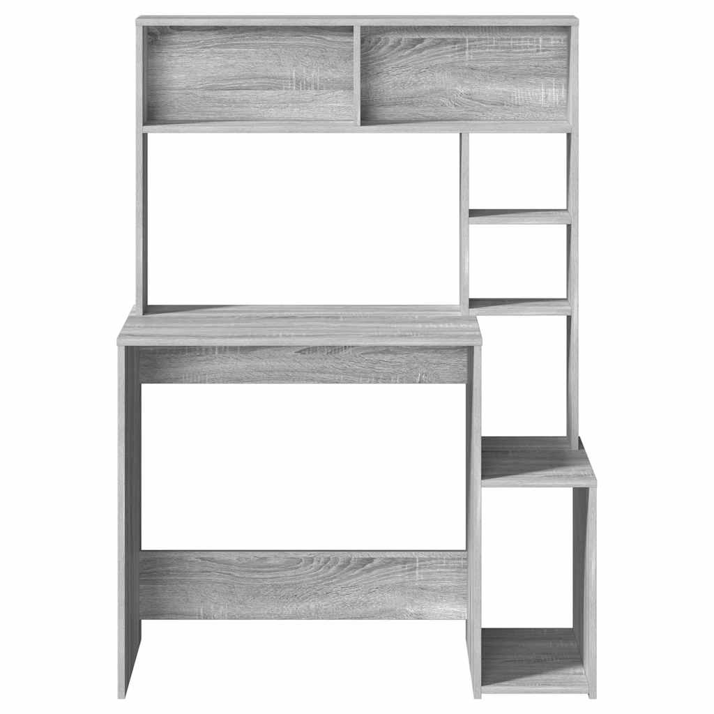 Bureau avec étagères sonoma gris 100x45x140cm bois d'ingénierie - XIOS