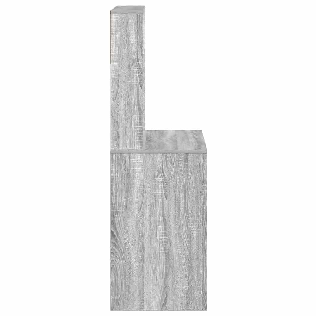 Bureau avec étagères sonoma gris 100x45x140cm bois d'ingénierie - XIOS