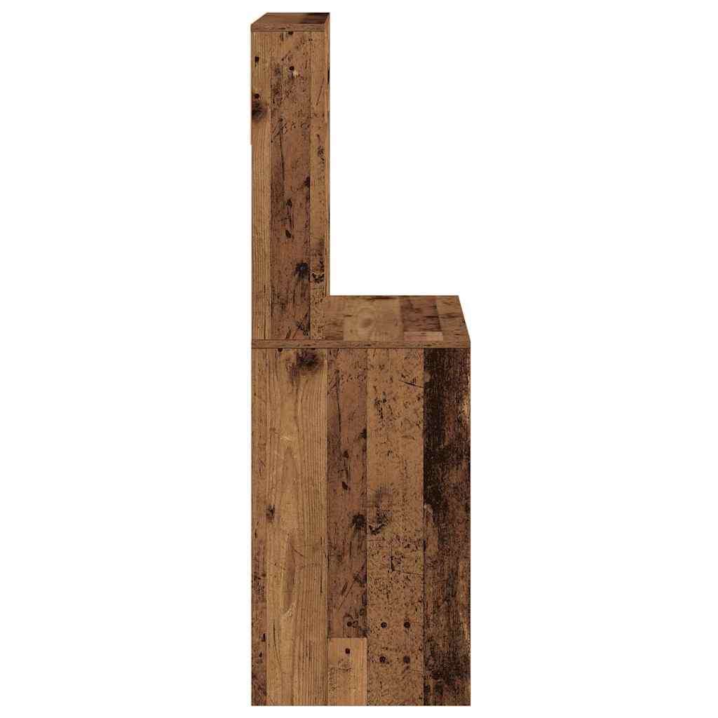 Bureau avec étagères vieux bois 100x45x140 cm bois d'ingénierie - XIOS