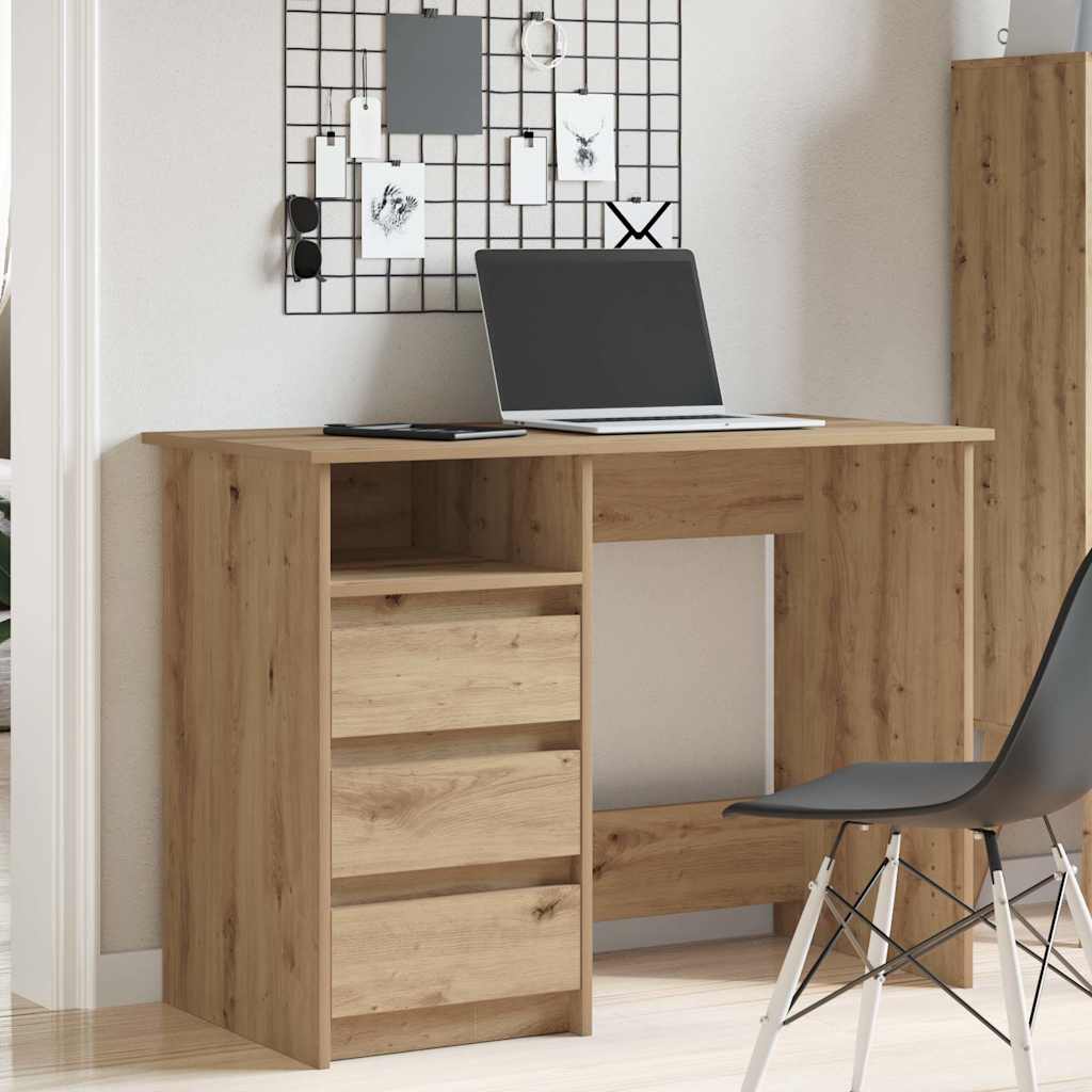 Bureau chêne artisanal 102x50x75 cm bois d'ingénierie - XIOS