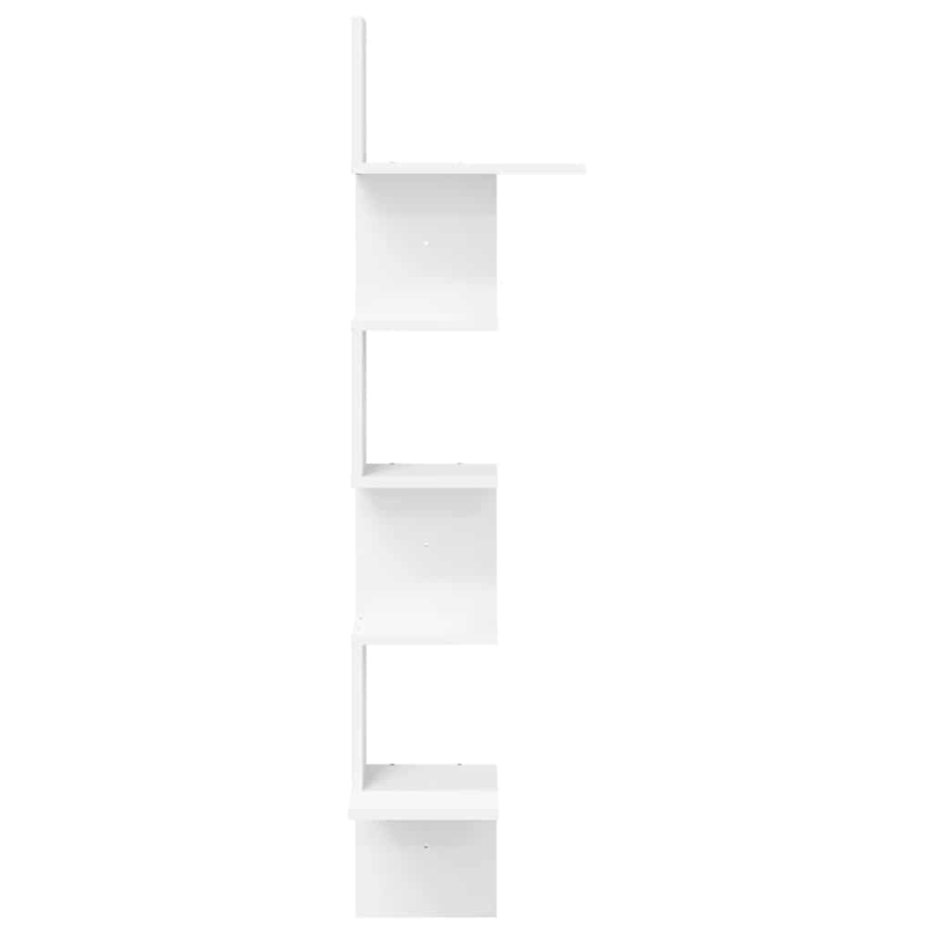 Étagère d'angle murale blanc 32x32x127,5 cm bois d'ingénierie - XIOS
