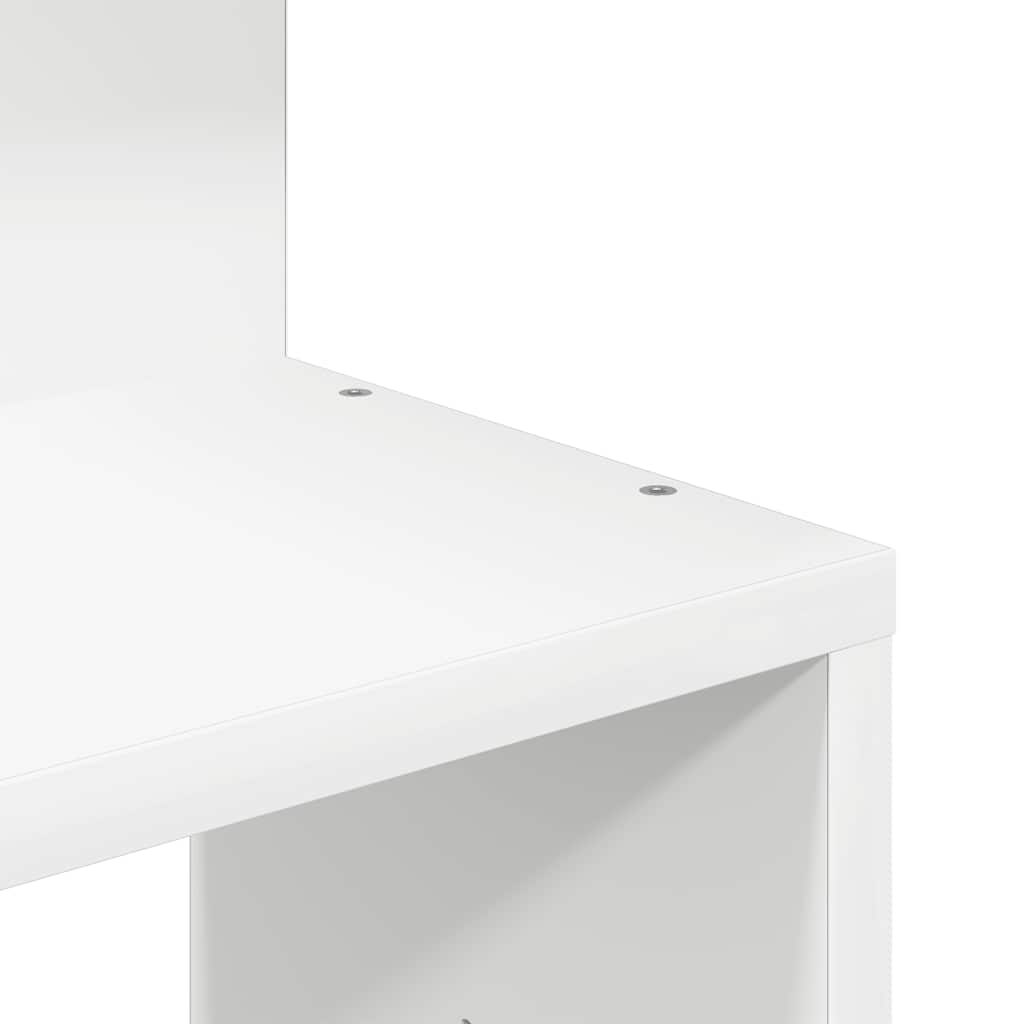 Étagère d'angle murale blanc 32x32x127,5 cm bois d'ingénierie - XIOS