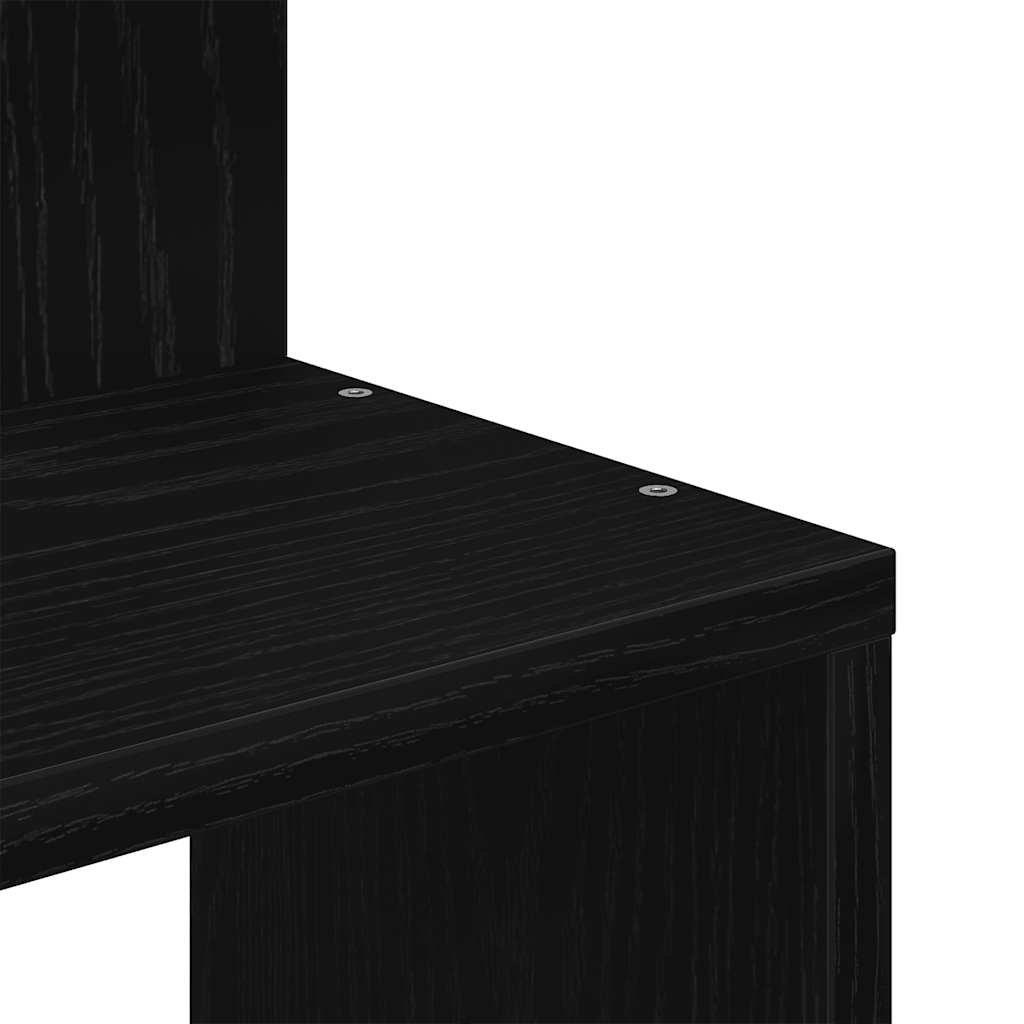 Étagère d'angle murale noir 32x32x127,5 cm bois d'ingénierie - XIOS