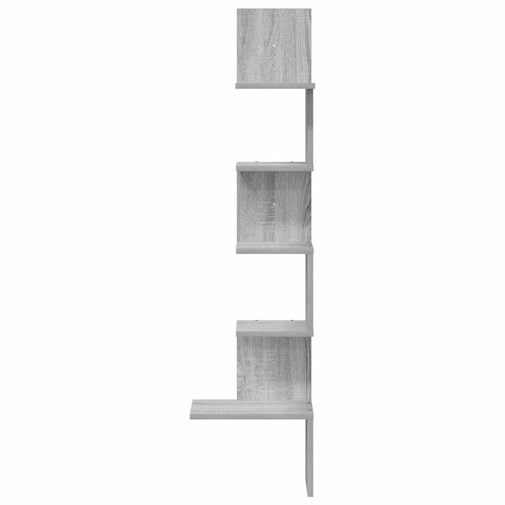 Étagère d'angle murale sonoma gris 32x32x127,5 cm - XIOS