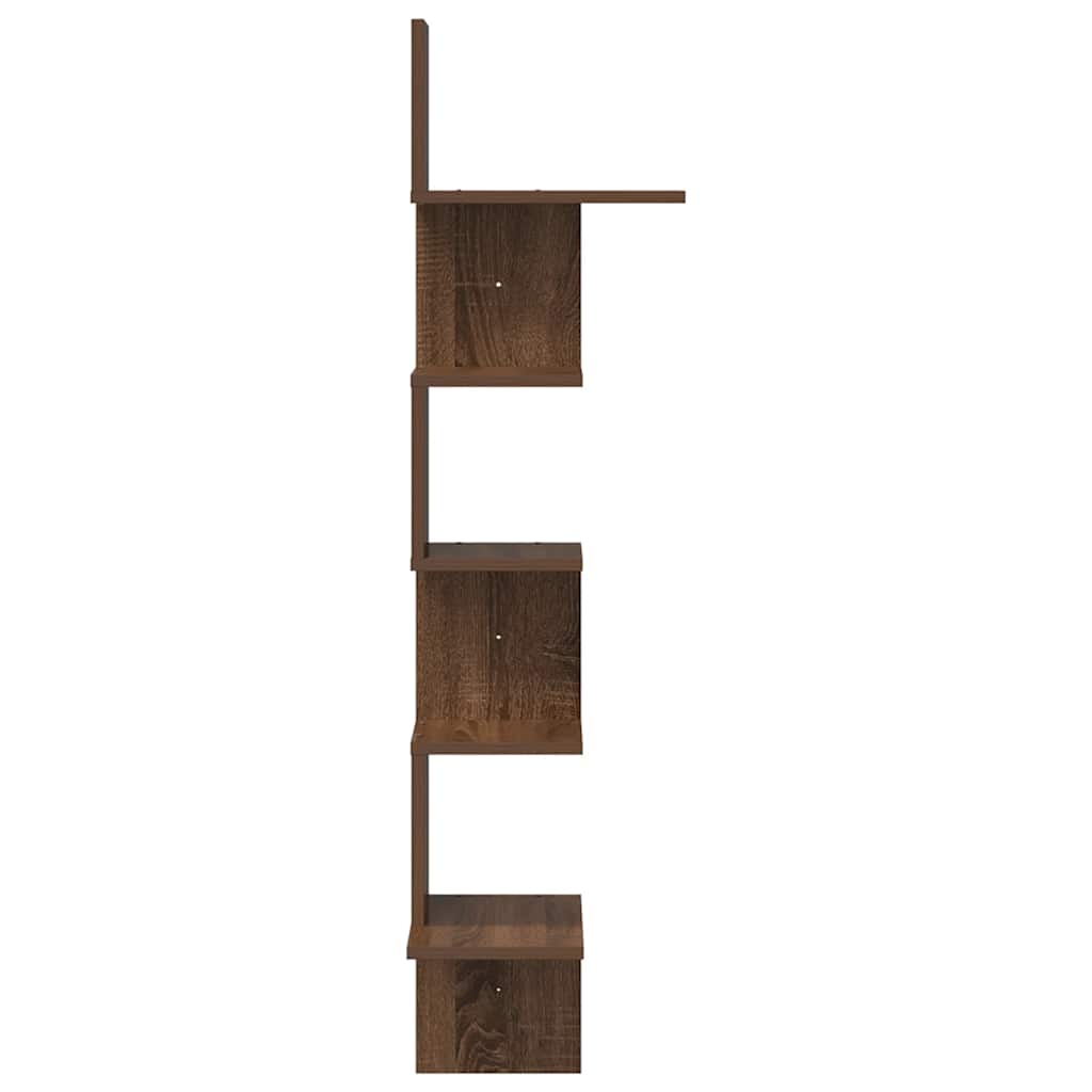 Étagère d'angle murale chêne marron bois ingénierie - XIOS