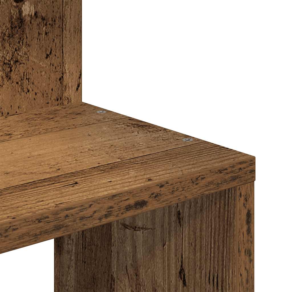 Étagère d'angle murale vieux bois 32x32x127,5cm bois ingénierie - XIOS