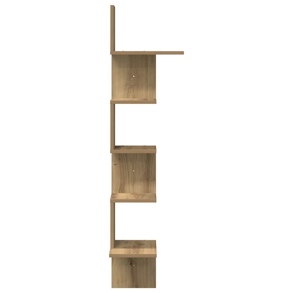 Étagère d'angle murale chêne artisanal 32x32x127,5 cm - XIOS