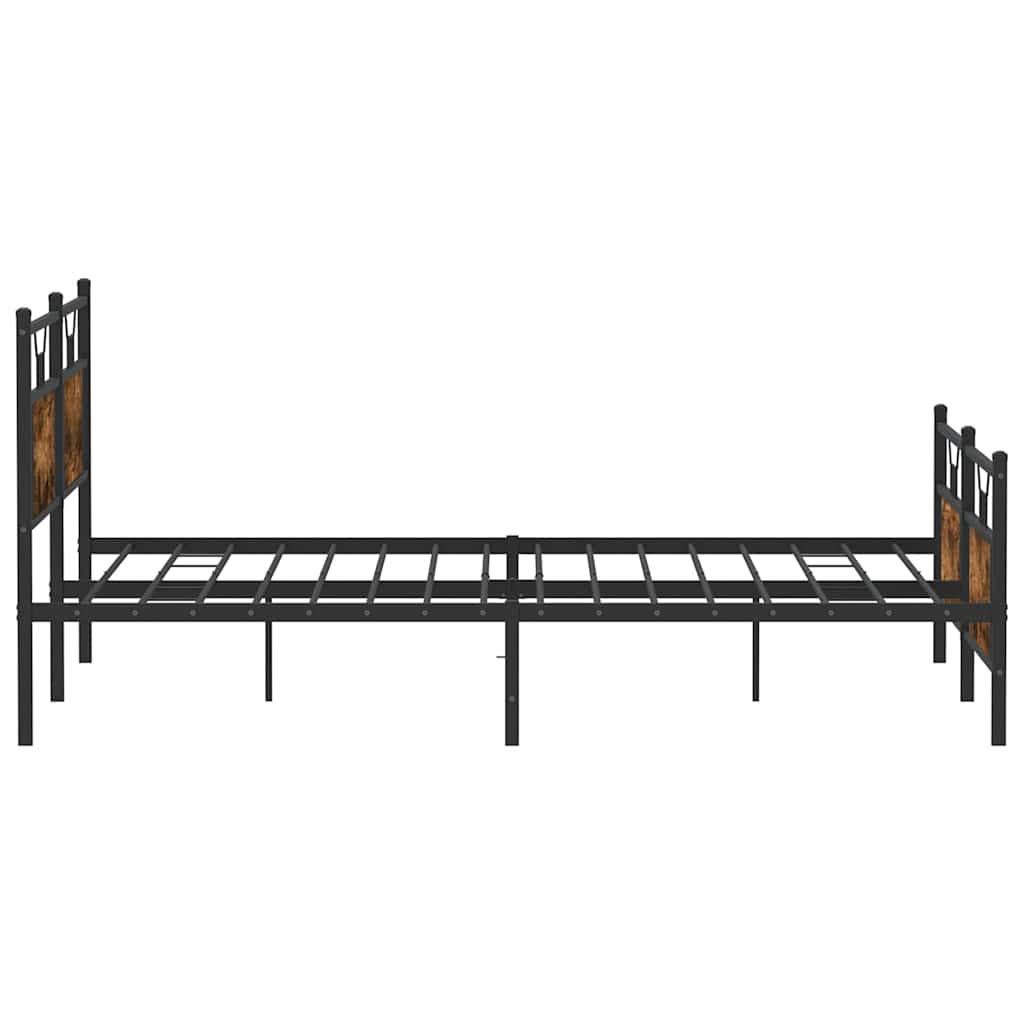 Cadre de lit en métal sans matelas chêne fumé 183x213 cm - XIOS
