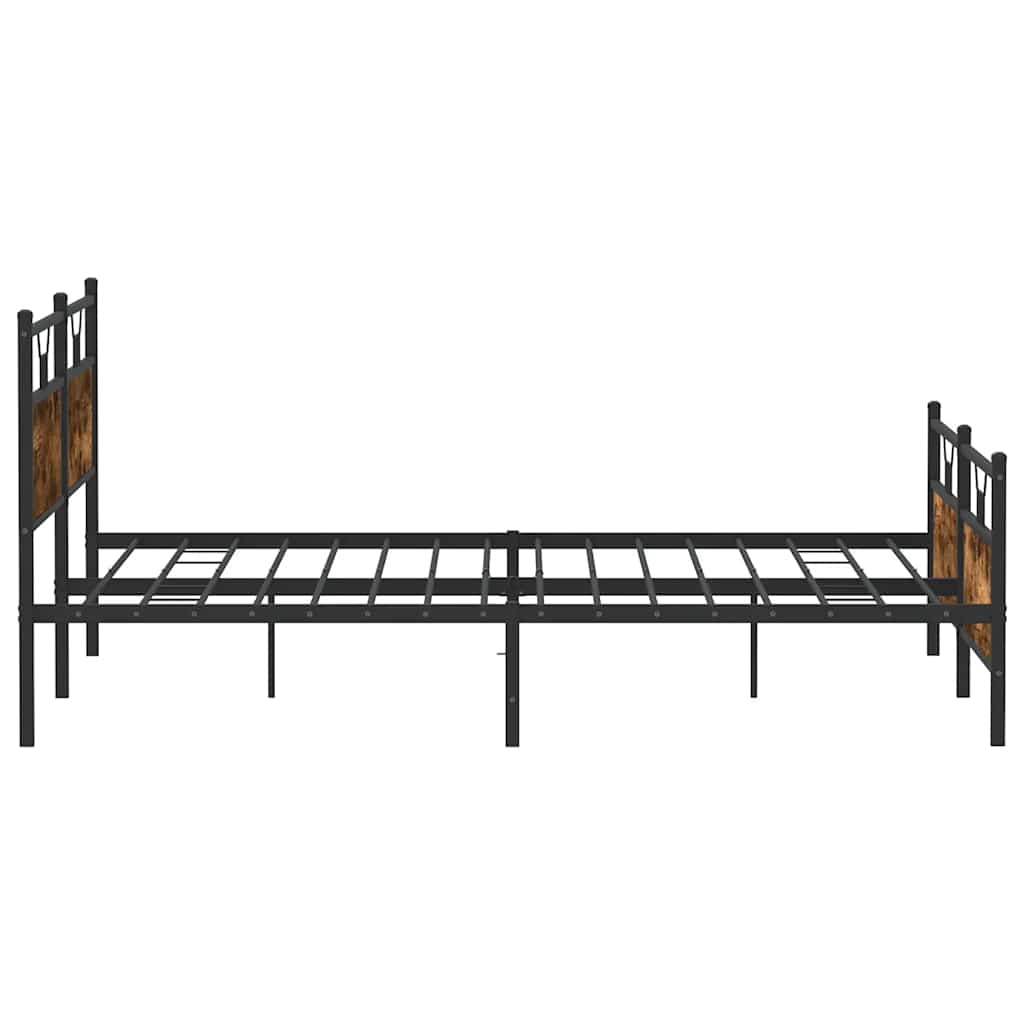 Cadre de lit en métal sans matelas chêne fumé 193x201 cm - XIOS
