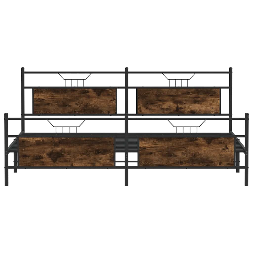 Cadre de lit en métal sans matelas chêne fumé 200x200 cm - XIOS