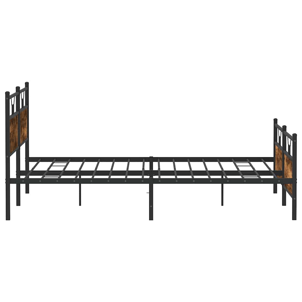 Cadre de lit en métal sans matelas chêne fumé 200x200 cm - XIOS