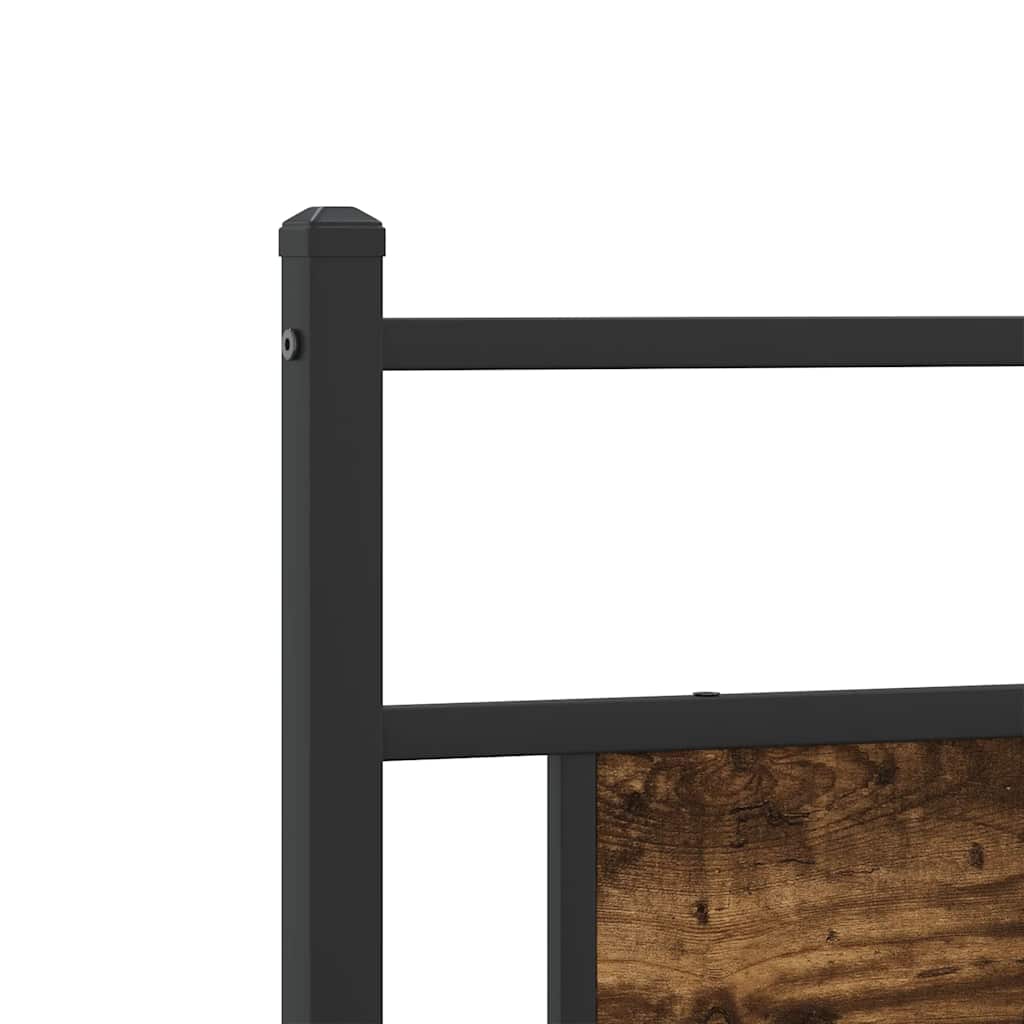 Cadre de lit en métal sans matelas chêne fumé 200x200 cm - XIOS